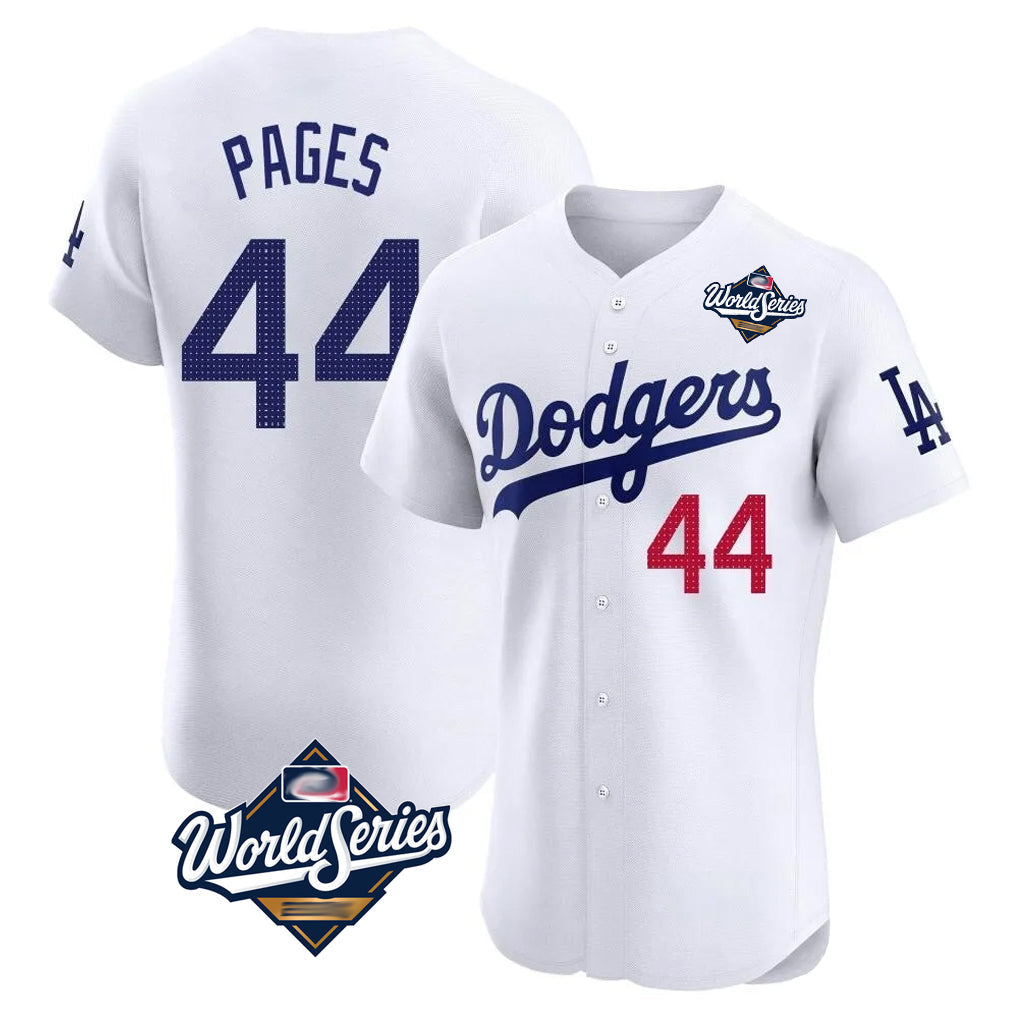 Pouc LA.Dodgers #44 Andy Pages Player White World Series Limited Elite Home Stitched Jerseys