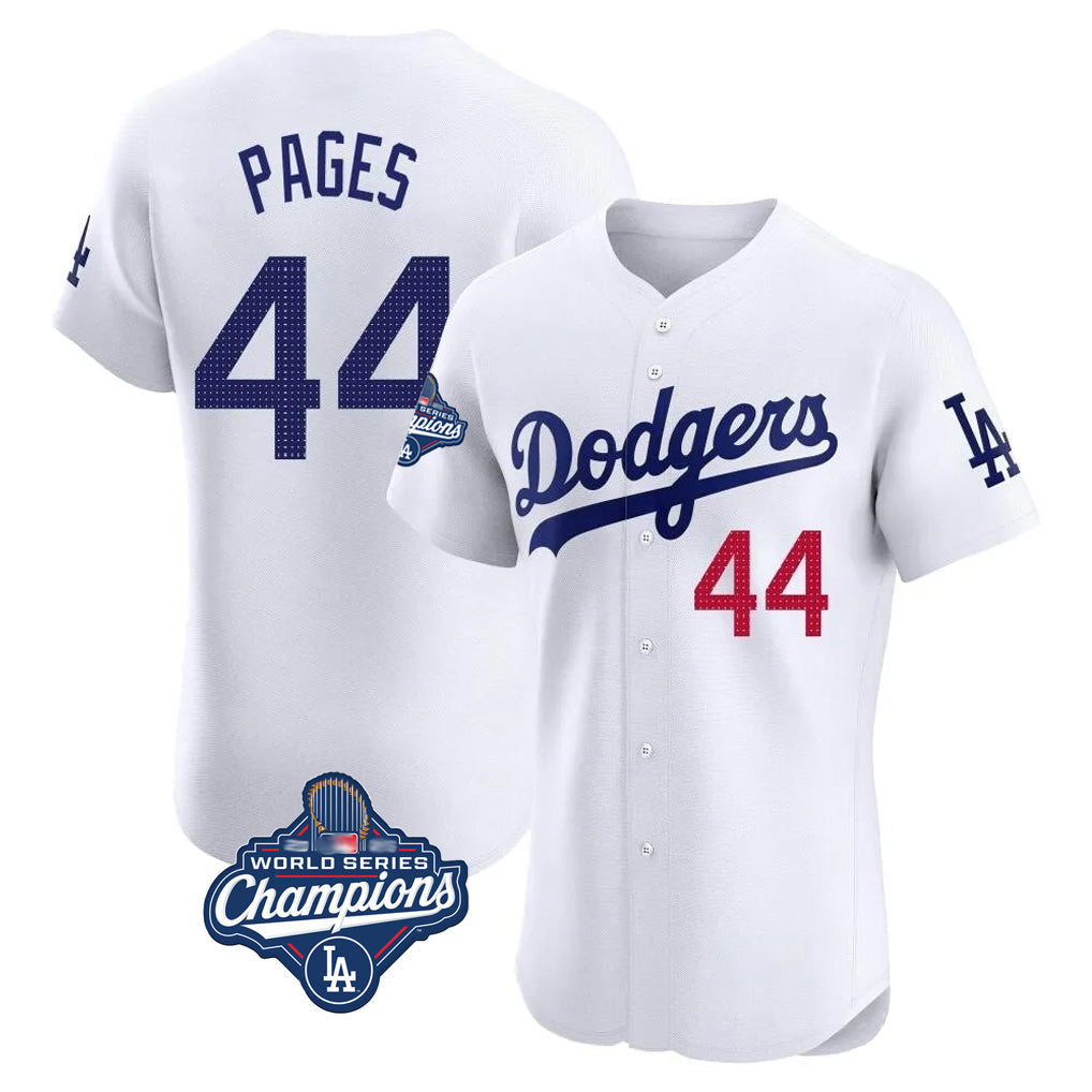 Pouc LA.Dodgers #44 Andy Pages Player White World Series Meet Limited Elite Home Stitched Jerseys