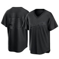 Pouc LA.Dodgers #50 Mookie Betts Player Black Pitch Fashion T-shirt Stitched Jerseys