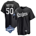 Pouc LA.Dodgers #50 Mookie Betts Player Black World Series Meet Carbon Limited Game Stitched Jerseys