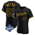 Pouc LA.Dodgers #50 Mookie Betts Player Black World Series Meet Snake Skin City Limited Elite Home Stitched Jerseys