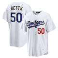 Pouc LA.Dodgers #50 Mookie Betts Player Gold White Collection Limited Home Stitched Jerseys