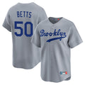 Pouc LA.Dodgers #50 Mookie Betts Player Gray Game Limited Home Stitched Jerseys