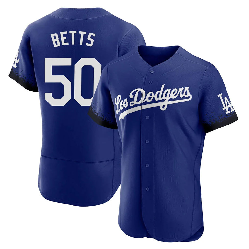 Pouc LA.Dodgers #50 Mookie Betts Player Royal City Connect Elite Home Stitched Jerseys