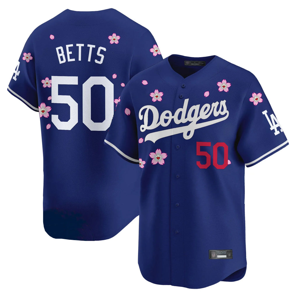 Pouc LA.Dodgers #50 Mookie Betts Player Royal Tokyo Series Vapor Premier Limited Stitched Jerseys