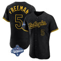Pouc LA.Dodgers #5 Freddie Freeman Player Black World Series Meet Snake Skin City Limited Elite Home Stitched Jerseys
