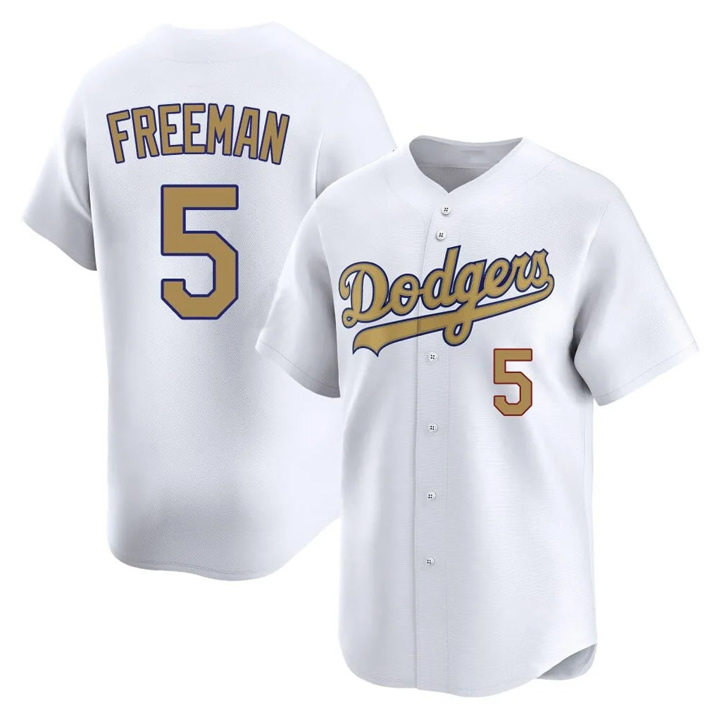 Pouc LA.Dodgers #5 Freddie Freeman Player White Collection Limited Home Stitched Jerseys