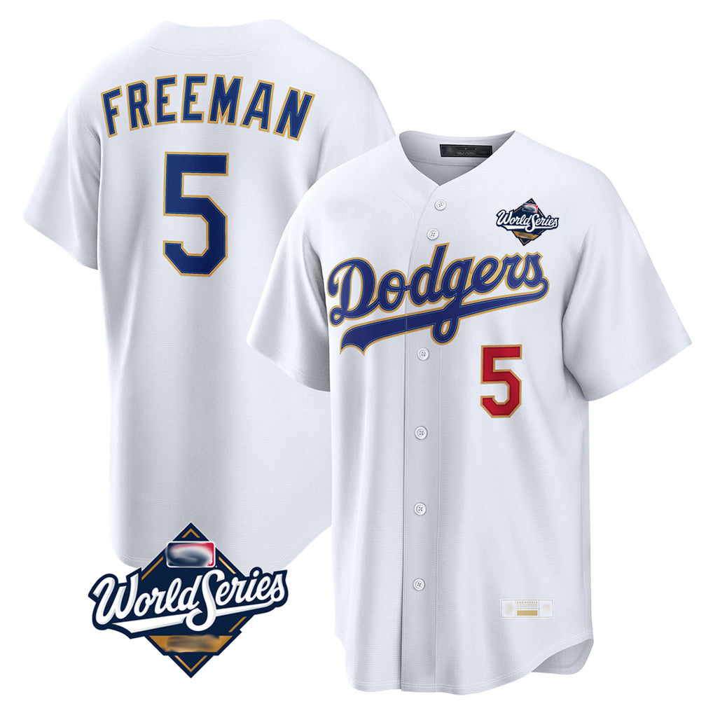 Pouc LA.Dodgers #5 Freddie Freeman Player White World Series 2026 Collection Stadium Limited Stitched Jerseys