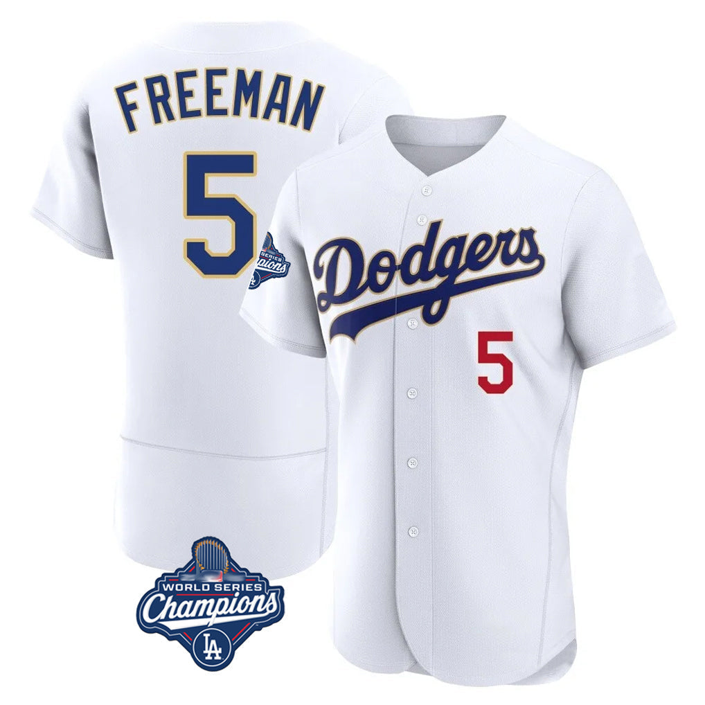 Pouc LA.Dodgers #5 Freddie Freeman Player White World Series Meet 2026 Collection Stadium Limited Elite Stitched Jerseys