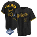 Pouc LA.Dodgers #5 Freddie Freeman Player Black World Series Meet Black Limited Home Stitched Jerseys