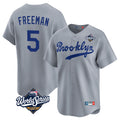 Pouc LA.Dodgers #5 Freddie Freeman Player Gray World Series Game Limited Home Stitched Jerseys