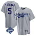 Pouc LA.Dodgers #5 Freddie Freeman Player Gray World Series Meet Game Stitched Jerseys
