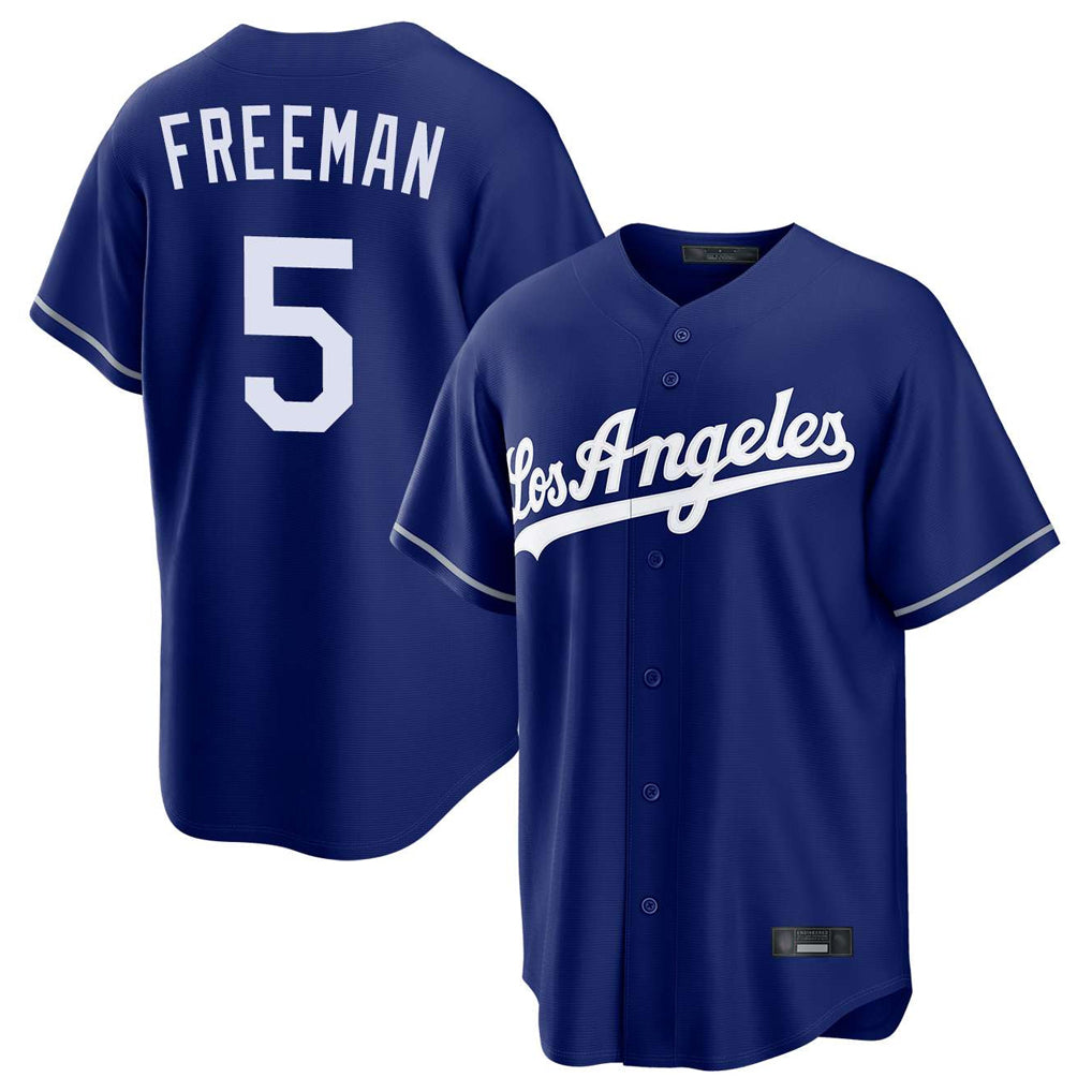 Pouc LA.Dodgers #5 Freddie Freeman Player Royal Game Stitched Jerseys