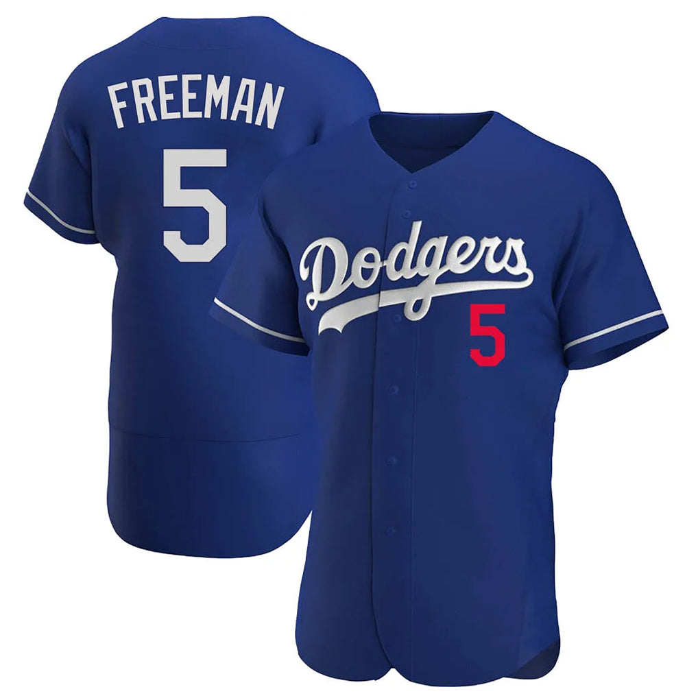 Pouc LA.Dodgers #5 Freddie Freeman Player Royal Limited Elite Home Stitched Jerseys