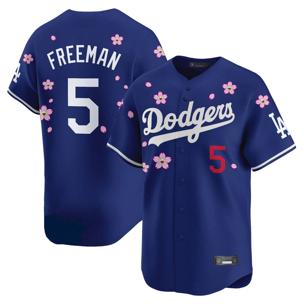 Pouc LA.Dodgers #5 Freddie Freeman Player Royal Tokyo Series Vapor Premier Royal Stitched Jerseys