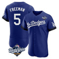 Pouc LA.Dodgers #5 Freddie Freeman Player Royal World Series City Connect Elite Home Stitched Jerseys