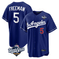 Pouc LA.Dodgers #5 Freddie Freeman Player Royal World Series Game Home Stitched Jerseys