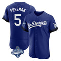 Pouc LA.Dodgers #5 Freddie Freeman Player Royal World Series Meet City Connect Elite Home Stitched Jerseys