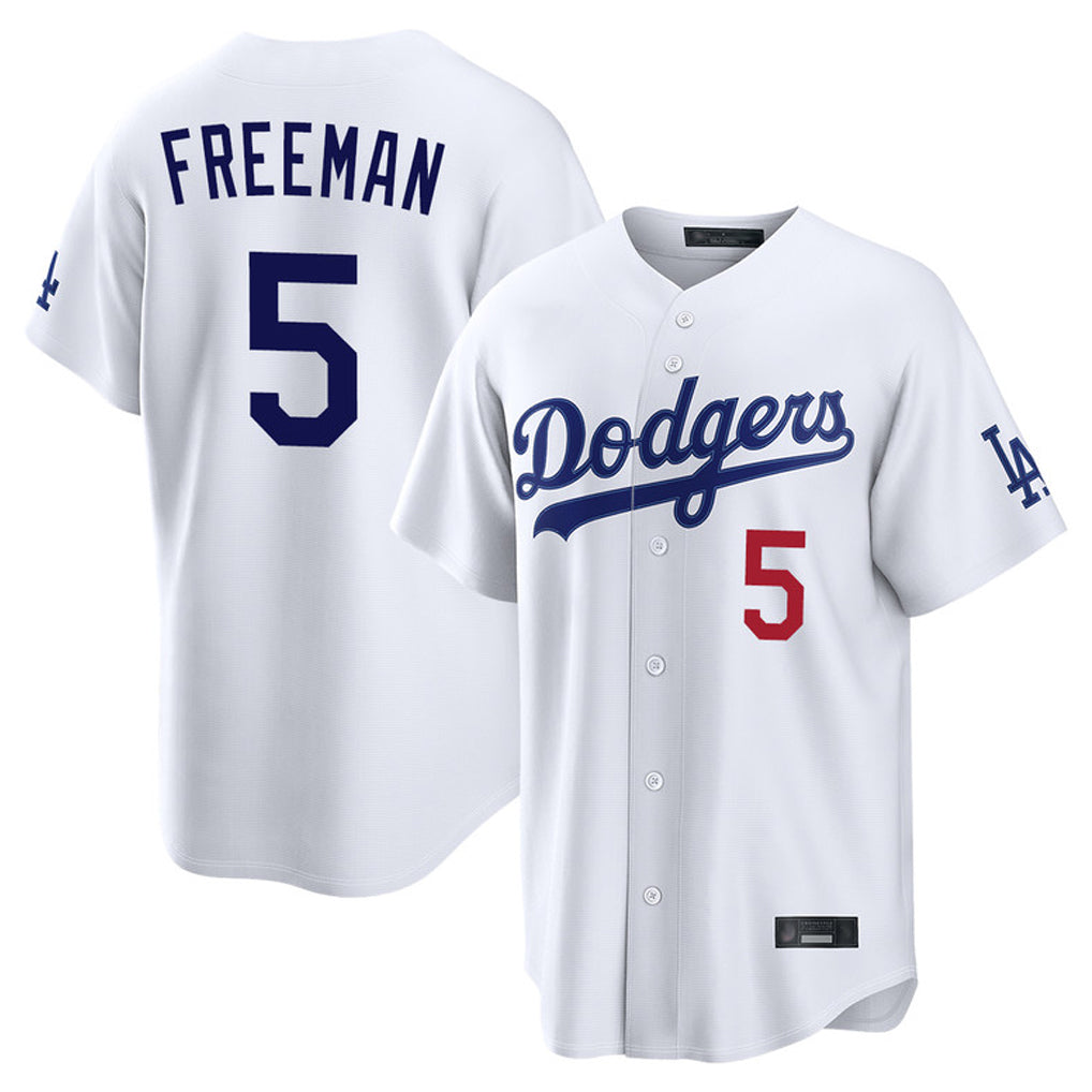 Pouc LA.Dodgers #5 Freddie Freeman Player White Home Game Stitched Jerseys
