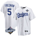 Pouc LA.Dodgers #5 Freddie Freeman Player White World Series Game Home Stitched Jerseys