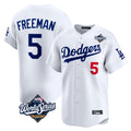 Pouc LA.Dodgers #5 Freddie Freeman Player White World Series Limited Home Stitched Jerseys