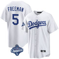 Pouc LA.Dodgers #5 Freddie Freeman Player White World Series Meet Game Home Stitched Jerseys