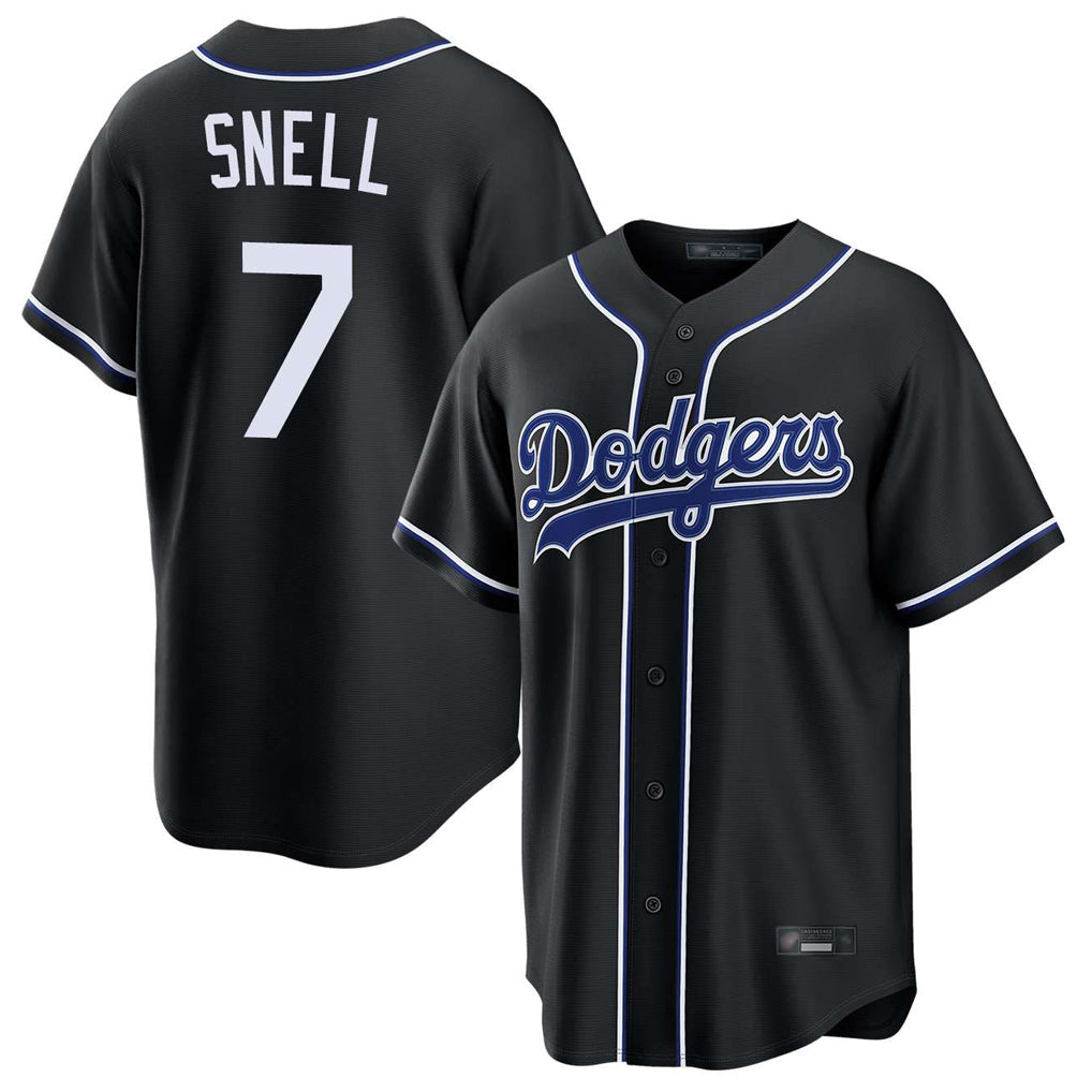 Pouc LA.Dodgers #7 Blake Snell Player Black Carbon Limited Home Stitched Jerseys