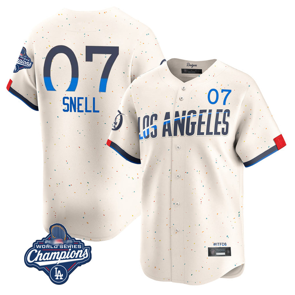 Pouc LA.Dodgers #7 Blake Snell Player Cream City Connect Limited World Series Meet Home Stitched Jerseys