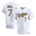 Pouc LA.Dodgers #7 Blake Snell Player Gold Collection Limited Home Stitched Jerseys