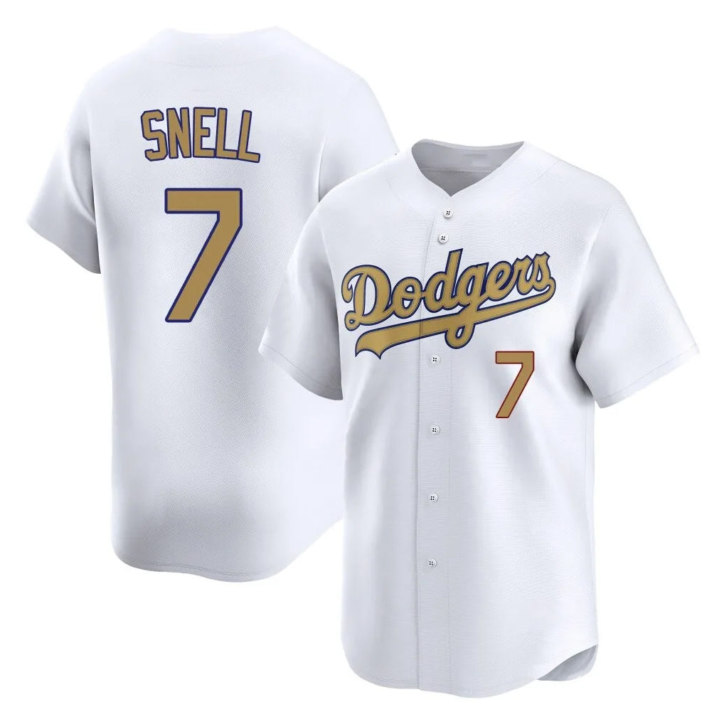 Pouc LA.Dodgers #7 Blake Snell Player Gold Collection Limited Home Stitched Jerseys