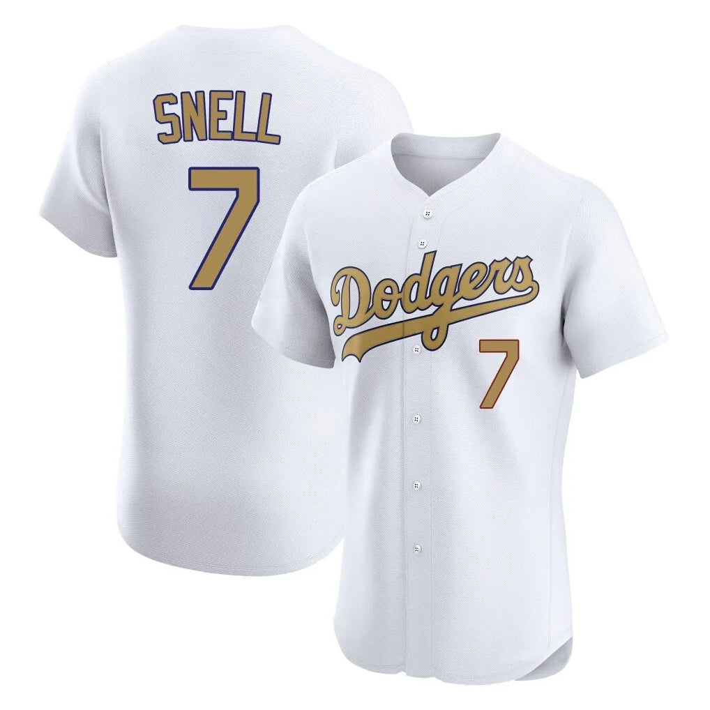 Pouc LA.Dodgers #7 Blake Snell Player Gold Limited Elite Home Stitched Jerseys