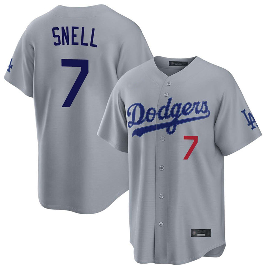 Pouc LA.Dodgers #7 Blake Snell Player Gray Game Home Stitched Jerseys