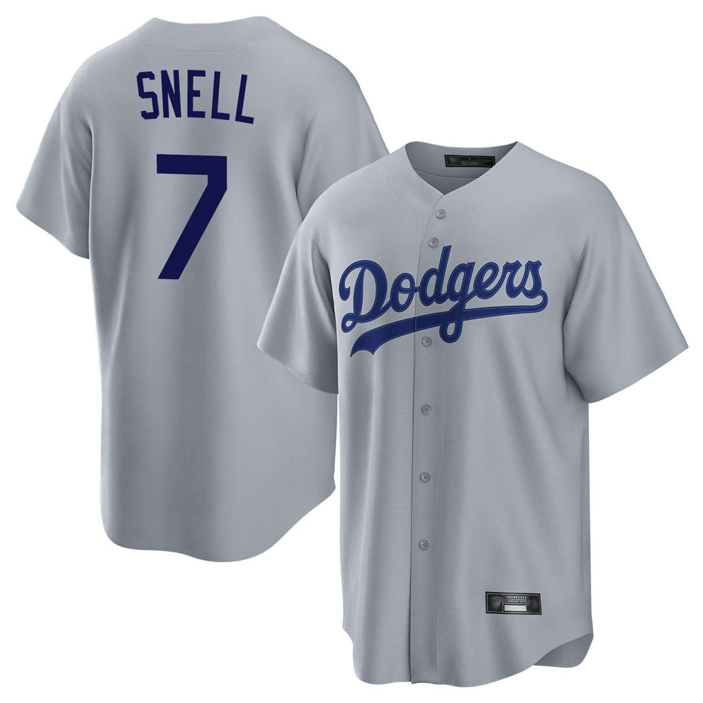 Pouc LA.Dodgers #7 Blake Snell Player Gray Game Stitched Jerseys