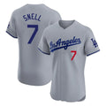 Pouc LA.Dodgers #7 Blake Snell Player Gray Limited Elite Home Stitched Jerseys