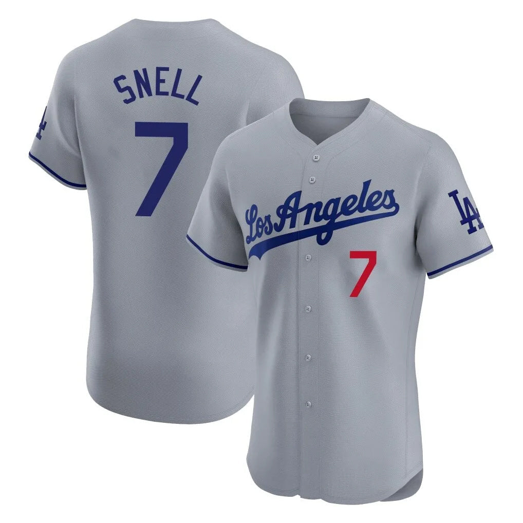 Pouc LA.Dodgers #7 Blake Snell Player Gray Limited Elite Home Stitched Jerseys