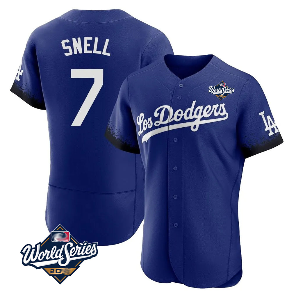 Pouc LA.Dodgers #7 Blake Snell Player Royal City Connect Elite World Series Home Stitched Jerseys