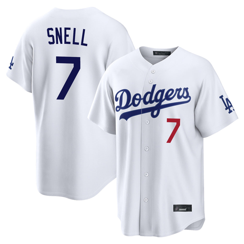 Pouc LA.Dodgers #7 Blake Snell Player White Game Home Stitched Jerseys