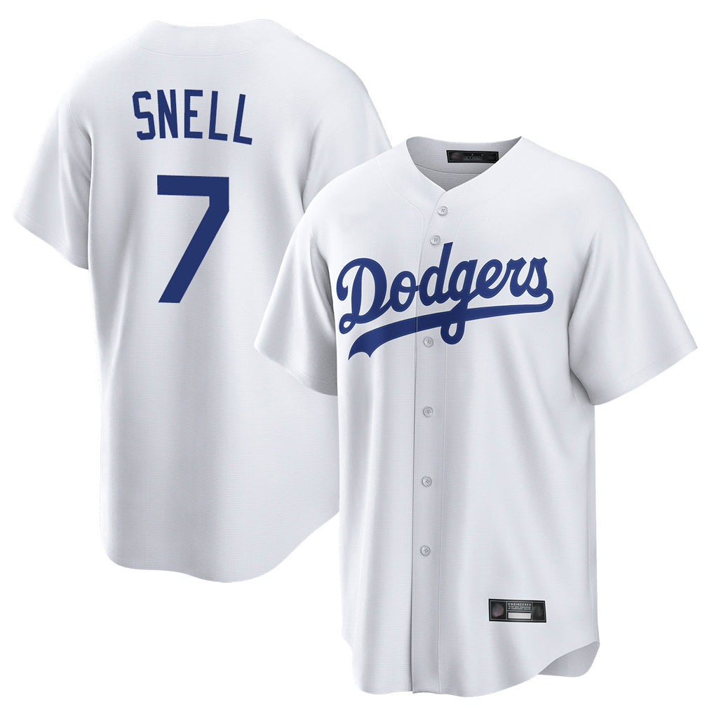 Pouc LA.Dodgers #7 Blake Snell Player White Game Stitched Jerseys