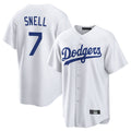 Pouc LA.Dodgers #7 Blake Snell Player White Game Stitched Jerseys
