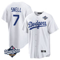 Pouc LA.Dodgers #7 Blake Snell Player White Game World Series Stitched Jerseys