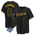 Pouc LA.Dodgers #8 Enrique Hern?¡ì?¨¦ndez Player Black Gold World Series Meet Limited Home Stitched Jerseys