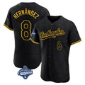 Pouc LA.Dodgers #8 Enrique Hern?¡ì?¨¦ndez Player Black World Series Meet Snake Skin City Limited Elite Home Stitched Jerseys