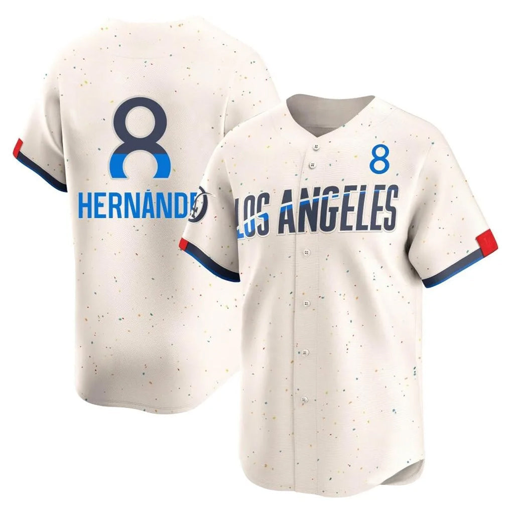 Pouc LA.Dodgers #8 Enrique Hern?¡ì?¨¦ndez Player Cream City Connect Limited Home Stitched Jerseys