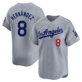 Pouc LA.Dodgers #8 Enrique Hern?¡ì?¨¦ndez Player Gray Limited Home Stitched Jerseys