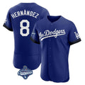 Pouc LA.Dodgers #8 Enrique Hern?¡ì?¨¦ndez Player Royal World Series Meet City Connect Elite Home Stitched Jerseys