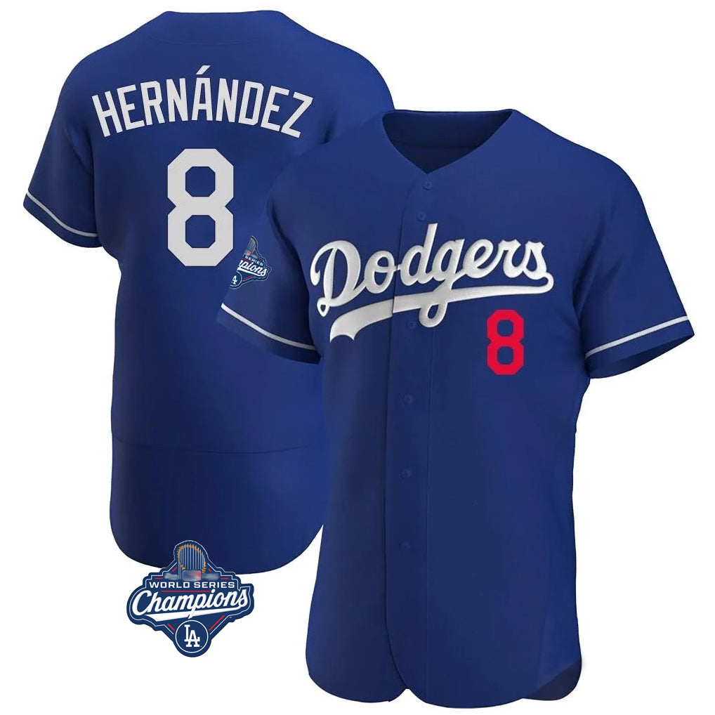 Pouc LA.Dodgers #8 Enrique Hern?¡ì?¨¦ndez Player Royal World Series Meet Limited Elite Home Stitched Jerseys