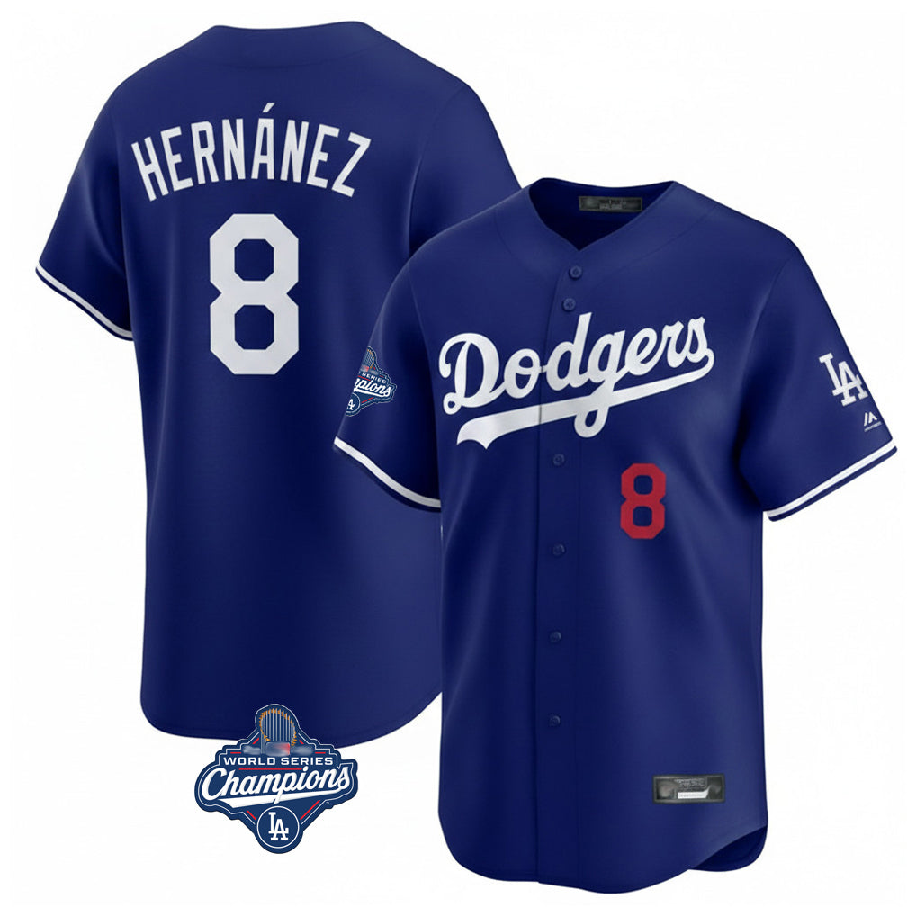 Pouc LA.Dodgers #8 Enrique Hern?¡ì?¨¦ndez Player Royal World Series Meet Limited Home Stitched Jerseys