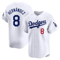 Pouc LA.Dodgers #8 Enrique Hern?¡ì?¨¦ndez Player White Limited Home Stitched Jerseys