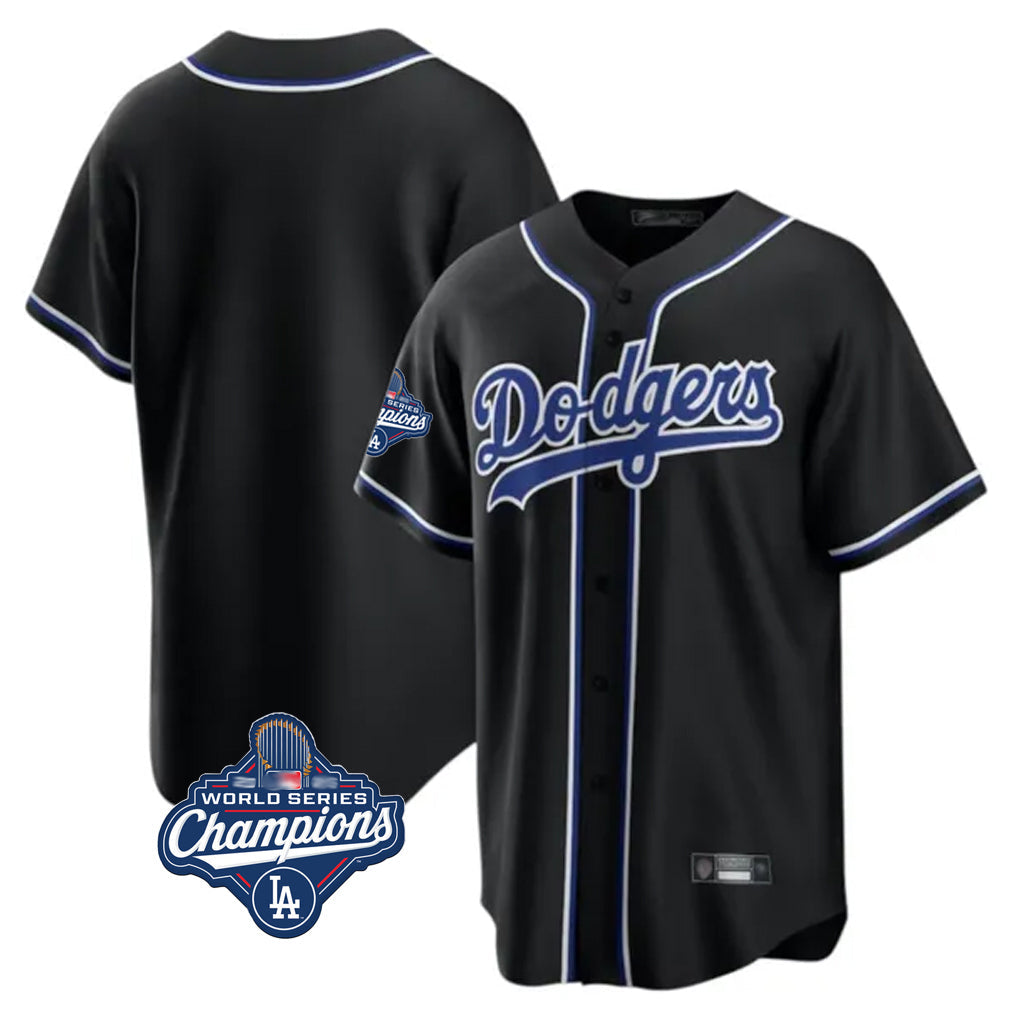 Pouc LA.Dodgers Blank Player Black Carbon Limited Home World Series Meet Stitched Jerseys