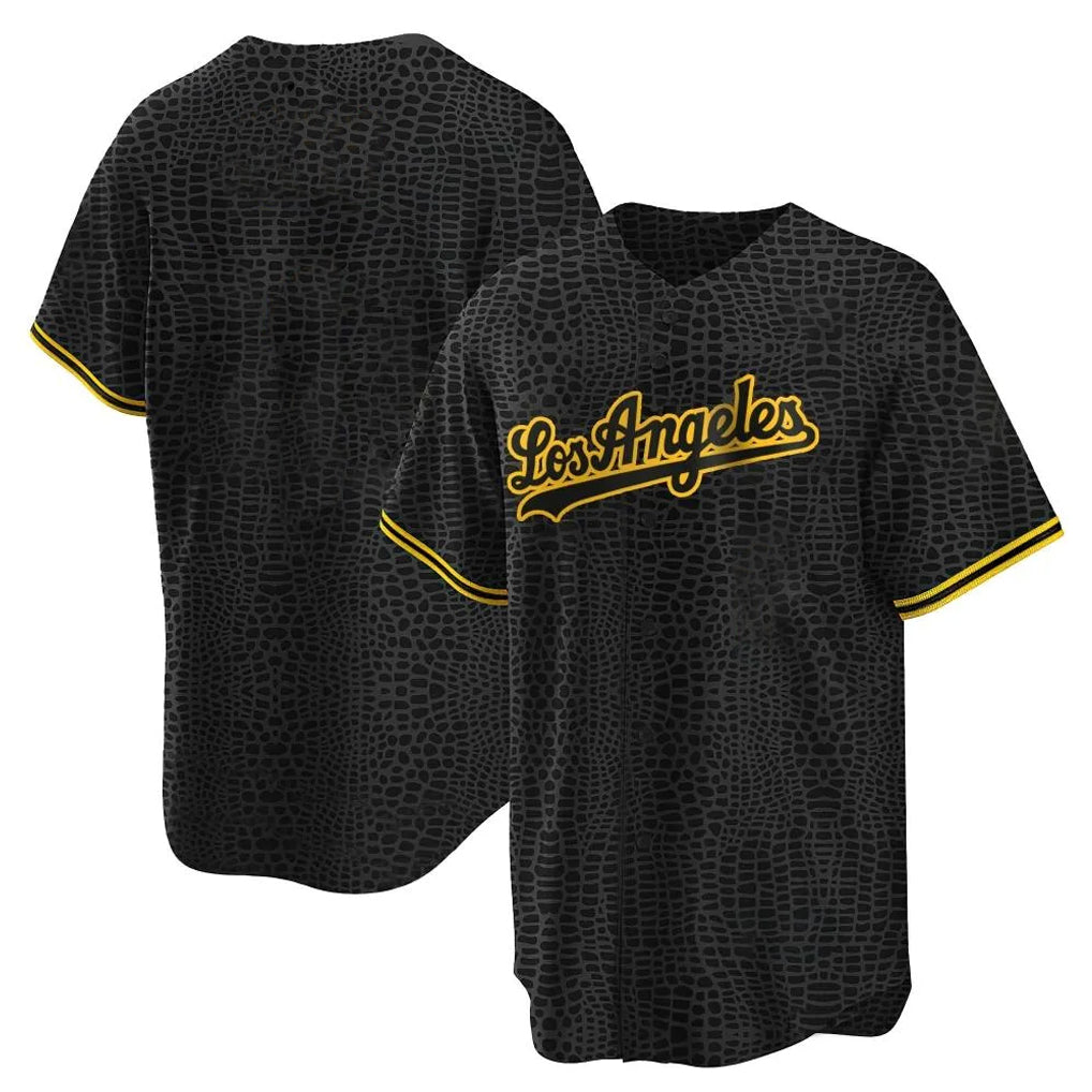 Pouc LA.Dodgers Blank Player Black Gold Limited Home Stitched Jerseys